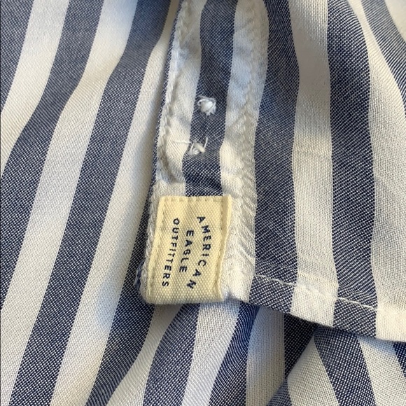 Embroidered American Eagle Striped Blue Shirt S - Picture 10 of 10